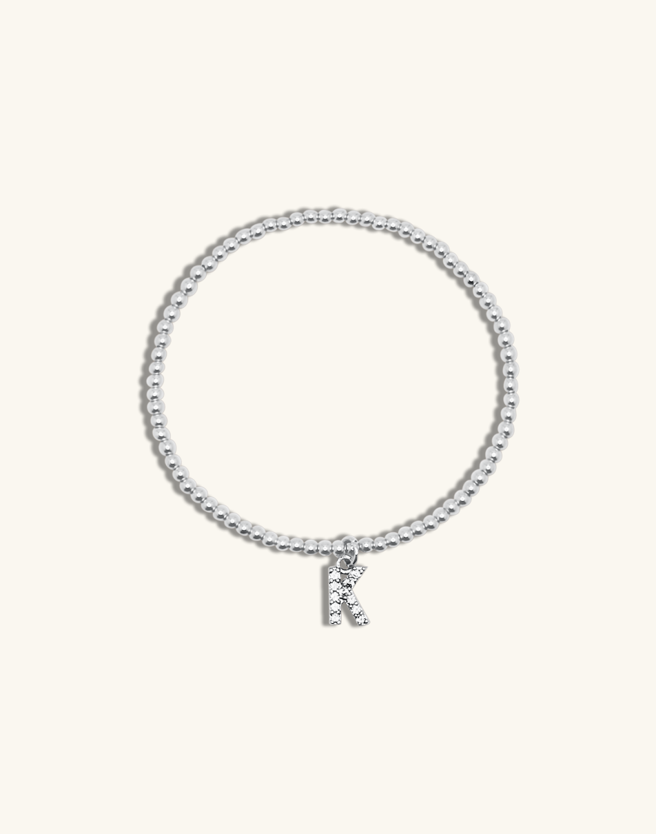 Tiny Pave Initial Bracelet.