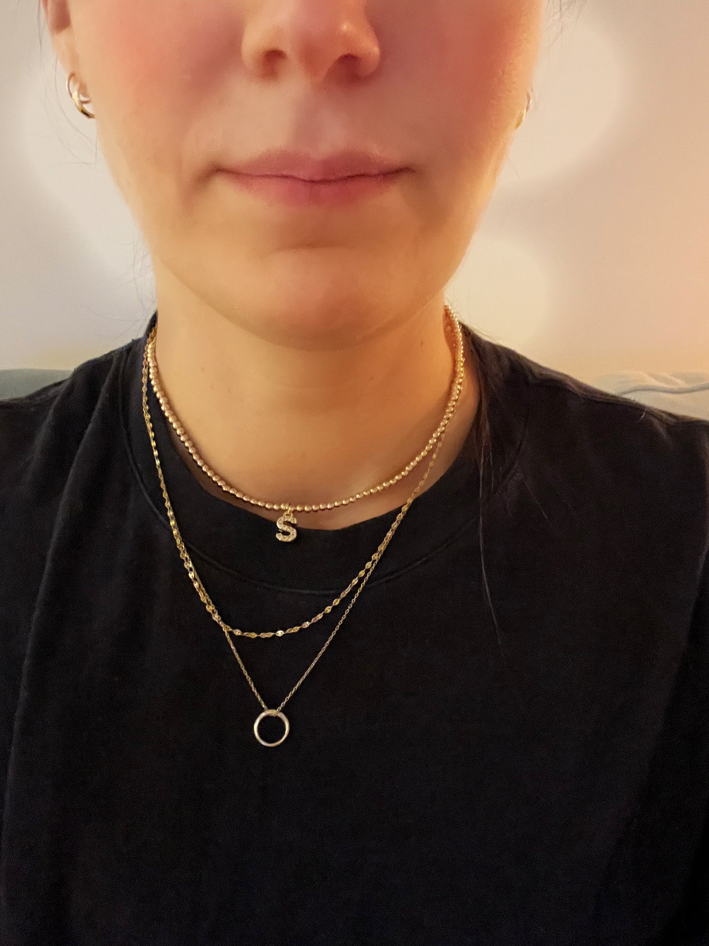 LVH 3MM Gold Stretch Necklace.