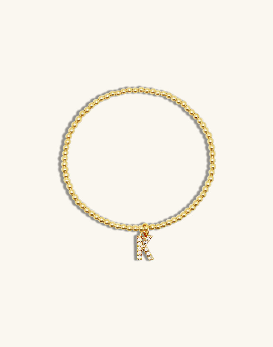 Tiny Pave Initial Bracelet.