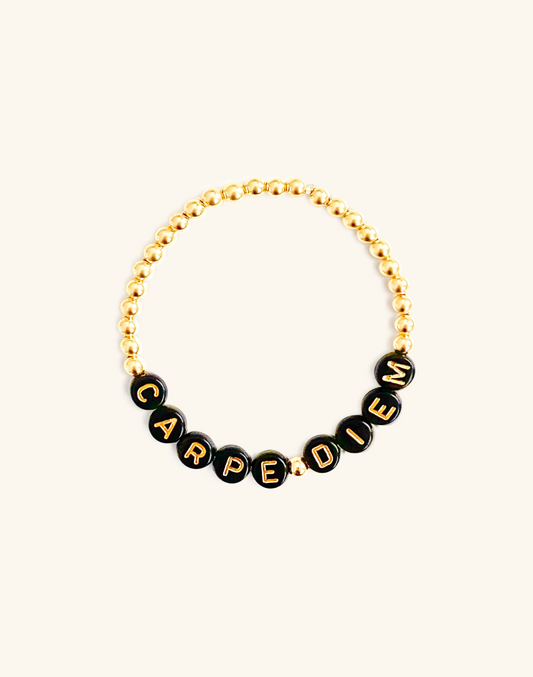 Remember Me | 4MM Custom Bracelet | Gold on Black
